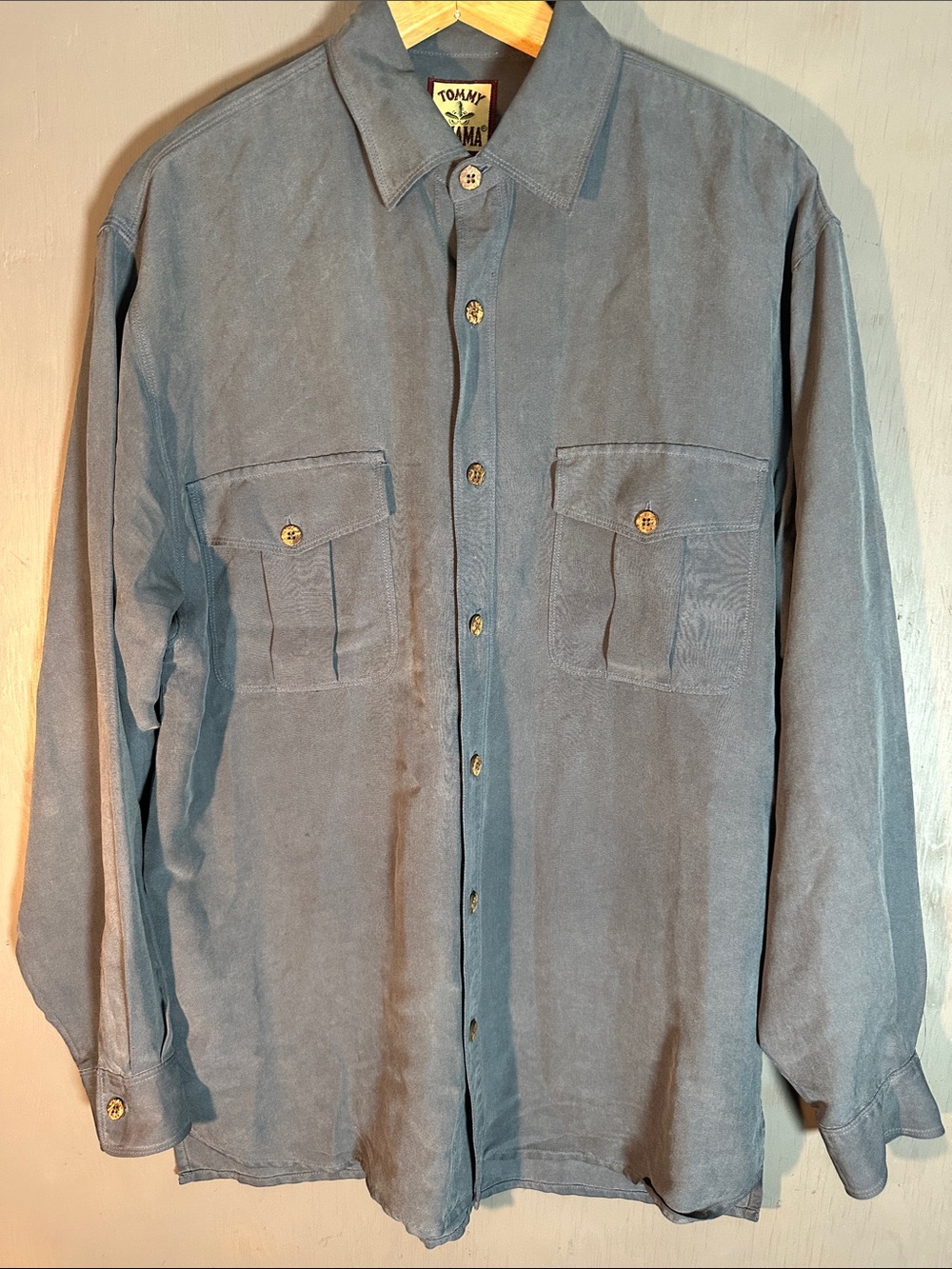Tommy Bahama Men's Slate Blue Casual Button-Down Shirt